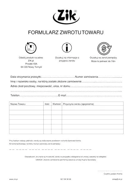 Prawo do zwrotu towaru